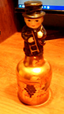 Vintage Goebel Bockling Germany Chimney Sweep Figurine Cut Glass Gold Bell picture