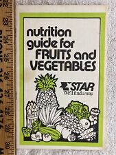 1970s 1980s Nutrition Guide for Fruits & Vegetables Star Vintage picture