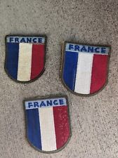 Original EMBROIDERED WW2 U.S. TRAINED FREE FRENCH FORCES Shoulder PATCHES EF picture