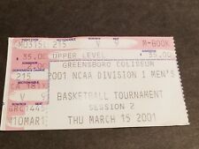 TICKET STUB MARCH 15 2001 NCAA DIVISION I BASKETBALL TOURNAMENT MARCH MADNESS  picture