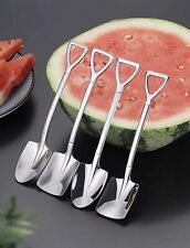 4pc Shovel Spoons Flatware Tools Cups Dessert Stainless Chop Teaspoon Pan Bowls picture