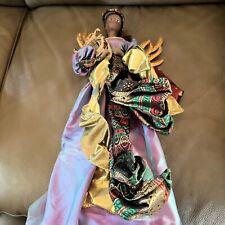 African American Beautiful Black Angel Christmas Tree Topper 20 “Purple Dress picture