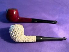 LOT OF 2 VINTAGE POCKET PIPES KAYWOODIE WHITE BRIAR TEXTURED & KOMET SMALL BRIAR picture
