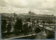 Czech Republic, Prague, Hrachin with Charles Bridge Vintage Print, Czech Republic picture