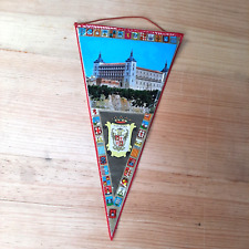 Vintage Alcazar of Toledo Spain Pennant Flag Travel Collectible RARE SEE VIDEO picture