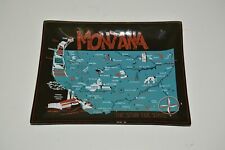 Vintage MONTANA The Stub Toe State 1960s Glass Trinket Tray Ashtray MINTY Rare  picture