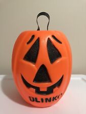 Rare Vintage Halloween Blowmold BLINKO Pumpkin Jack-o-Lantern Candy Bucket picture