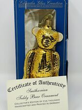 Vtg Smithsonian Glass Goebel Teddy Bear Ornament With Box Made In Germany EUC picture
