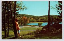 c1950s Lake Alma in the Fall Autumn Trees Wellston Ohio OH Vintage Postcard picture