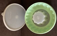 Vintage Tupperware 3pc Jel-N-Serve Jello Mold Ice Ring Mint Green 1201-1202-1203 picture