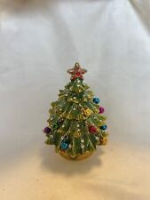 Ciel Collectables Christmas Tree Trinket Box Hand Crafted with Swarovski Crystal picture