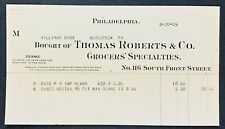 Philadelphia PA Thomas Roberts and Co Receipt Grocers Specialties 1909   e1-40 picture