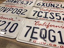 CALIFORNIA LICENSE PLATE Red on White Style RANDOM CHARACTERS ~ ~ picture
