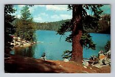 Lake Alpine CA-California, Lake And Campsite, Antique, Vintage c1965 Postcard picture