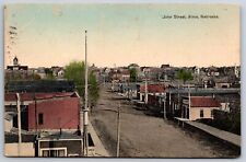 Alma Nebraska~John Street~Young's Jewelry~Homes~Windvanes~1910 Handcolored PC picture