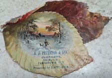 * RARE* VICT. LEAF TRADE CARD A.J. PETERSON & SON MERCHANT TAILORS JAMESTOWN, NY picture
