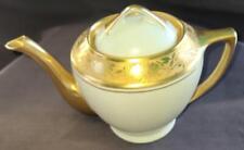 Beautiful Antique Pearlized Porcelain Teapot – Gorgeous Gold Overlay Trim – VGC picture