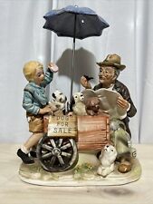 Norleans Japan Dog For Sale Old Man Young Boy Figure 8x11”Tall Ceramic picture