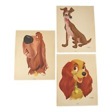 Vintage Walt Disney Productions Lady and The Tramp Prints x3 Lady Tramp Trusty picture