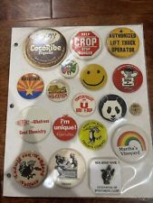Random Vintage Pin-back Buttons/pins Lot #23 Protected In Sheet picture