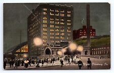 Postcard Union Station Central High School at Night Pittsburgh PA c.1913 picture