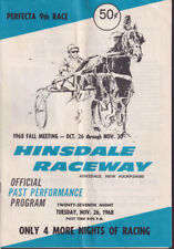 Hinsdale Raceway harness racing program 11/26 1968 Hinsdale NH picture