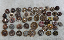 Lot of 49 Vintage Antique Victorian Metal Faceted Steel Buttons picture