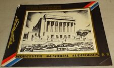 1933 Worcester MA. Memorial Auditorium Dedication Program picture
