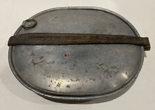 Vintage WWI US Army Aluminum Mess Kit Pan Militaria Collectible Folding Handle picture