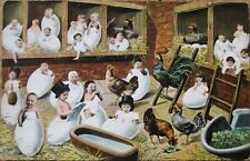 Multiple Baby 1903 Postcard, Babies in Chicken Coop, French Fantasy picture