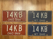 Vintage Ohio License Plates, TWO PAIR,   Low Number, 