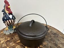 Hammered Wagner Unmarked #8 Cast Iron Dutch Oven, FLAT, Beautifully Restored picture
