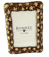 Vintage Bombay Brown with Gold Enamel Photo Frame 4x6 picture
