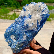 5.58LB  Rare Natural beautiful Blue KYANITE with Quartz Crystal Specimen Rough picture