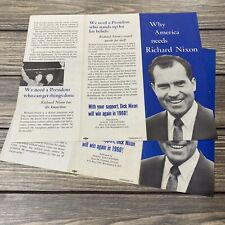 Vintage Why America Needs Richard Nixon Pamphlet Brochure Set Of 2 picture