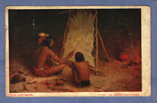 Postcard The Historian Image Of Two Native Americans At Night Posted 1906 picture