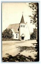1936 ORIGINAL RPPC REAL PHOTO Paulsbo Washington Church Steeple picture