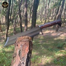 15 Inch Aesthetic Handcrafted Machete with Leather Sheath, Gift for Him picture