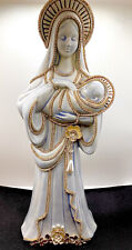 Vintage Virgin Mary Ceramic Figurine with Embellishments picture