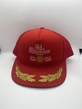 Old Milwaukee Beer Vintage Snapback Red Hat Mesh Back Truckers Baseball Cap picture