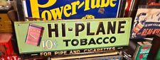 Original RARE HI-PLANE Tobacco Sign Large Embossed Metal Sign 35 X 12 picture