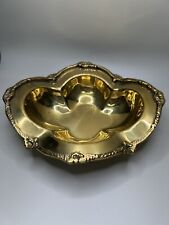 Beautiful Brass Tray Scalloped Egde Hollywood Regency Ornate Design Heavy Bowl picture