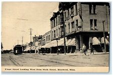 1912 Front Street Looking West Sixth Moorhead Minnesota Vintage Antique Postcard picture