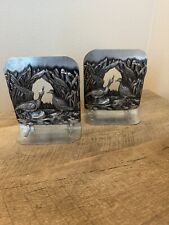 Pair Of Vintage Metzke Pewter Bookends Ducks Books Library Birds picture