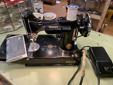 Vintage 1946 Singer Featherweight 221-1 Sewing Machine, Pedal, and Case picture
