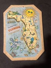 Vintage Florida Hanging Decor Linoleum Feel Postcard Sunshine State Sunny Beach picture