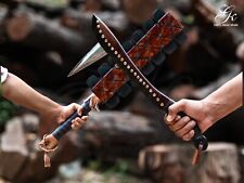 Custom made GK handmade AZTEC sword WAR club Macuahuitl 1075 blade ash wood 2 pc picture