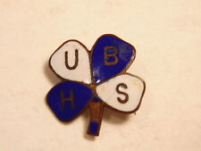 Vintage U B H S - clover leaf enameled pin (I believe a High School) picture