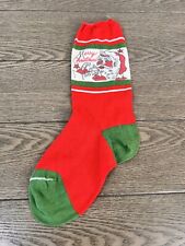 Vintage 1930's Christmas Santa w/Fireplace Stocking Green and White picture