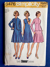 Vintage Simplicity 5476 Misses UNCUT Jacket & CUT Princess Dress 12 Sew Pattern picture